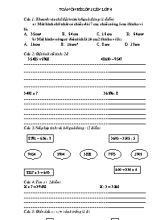 Bài tập ôn tập hè môn Toán lớp 3
